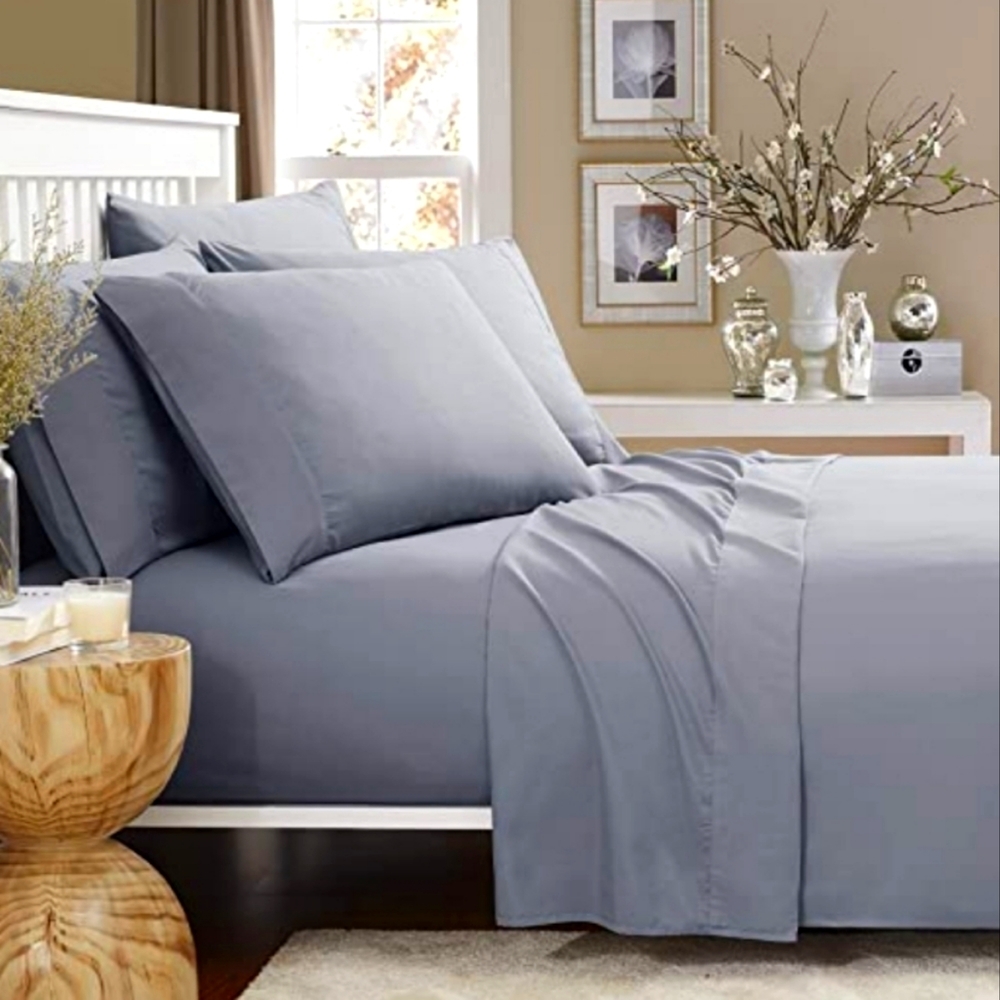 Hotel Sheet Set King Dark Grey 6 Piece Ultra Soft